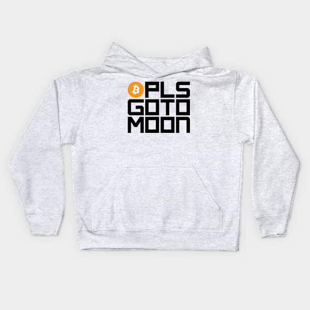 Bitcoin Pls Go To Moon (light colors) Kids Hoodie by JoelS